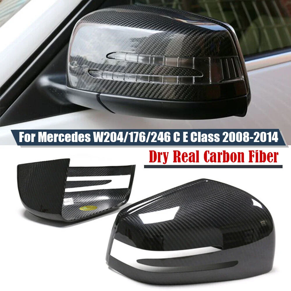 

For Mercedes Benz W176 W246 W212 W204 C117 W221 GLA CLA CLK Sticker Real Carbon Fiber Rearview Side Mirror Cover Wing Cap Trim