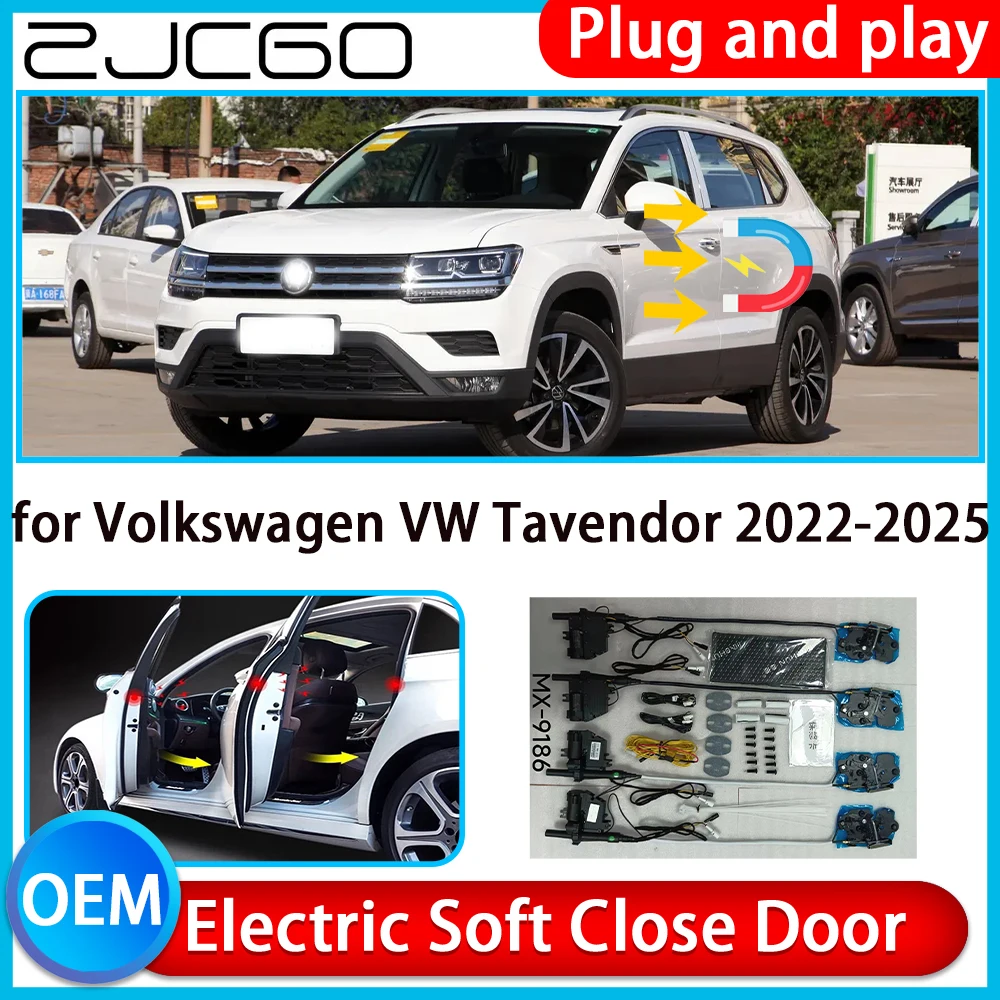 

ZJCGO for Volkswagen VW Tavendor 2022-2025 Auto Pull Car Soft Close Kit Door Power Latch Electric Door Catch Soft Closing Assist