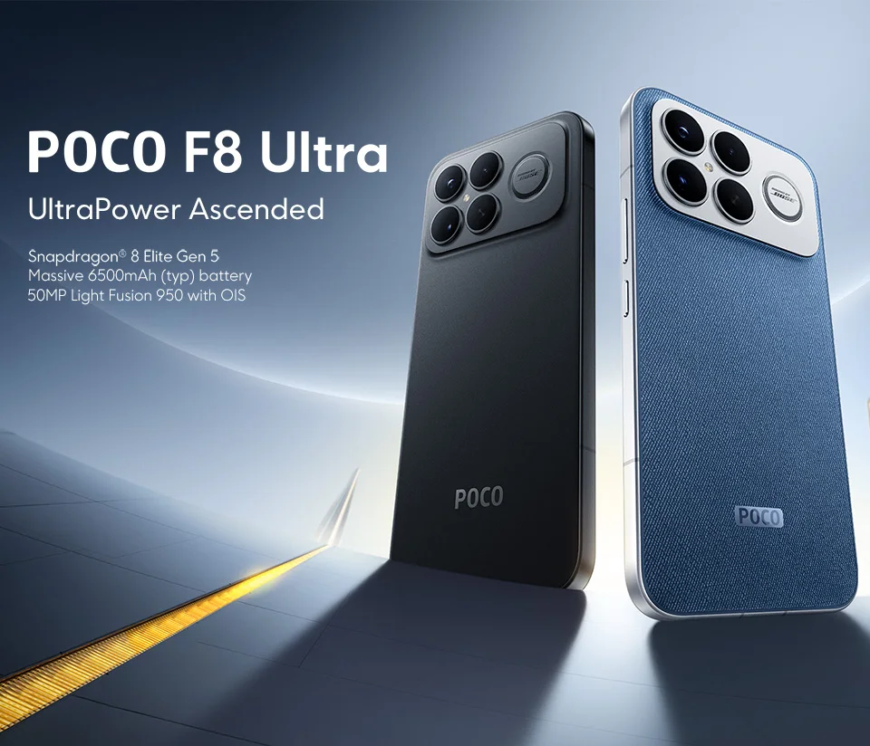POCO F8 Ultra Global Version Snapdragon 8 Elite Gen 5 6500mAh Battery 50MP OIS Camera 6.9" 120Hz Display 5G NFC Smartphone