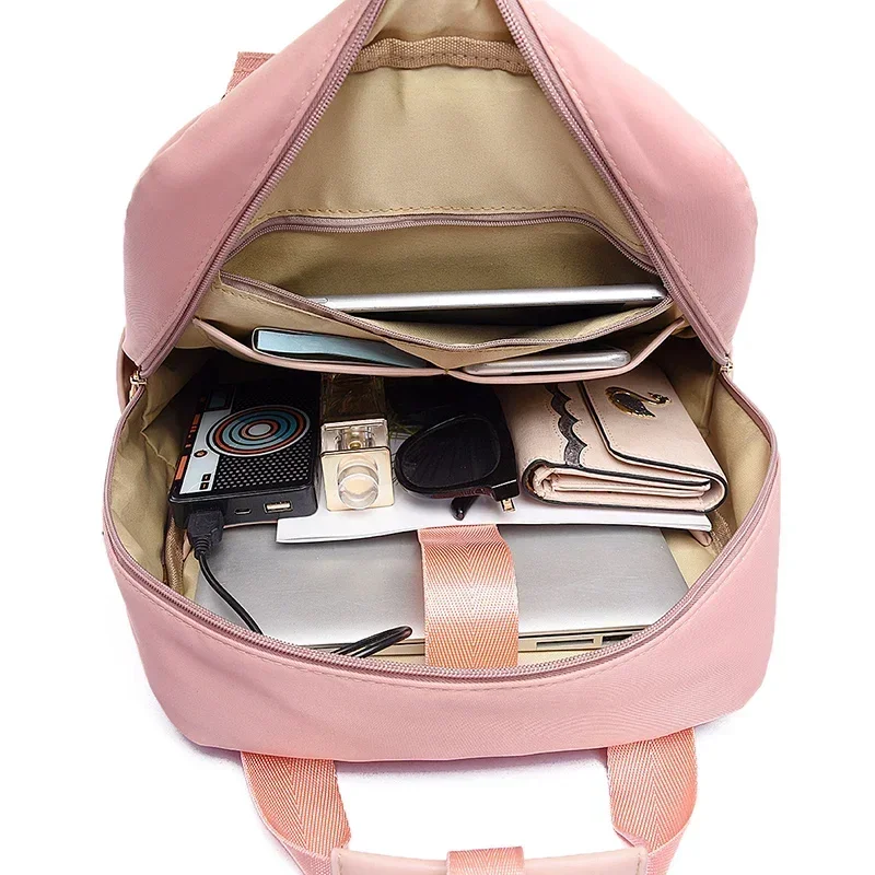 النساء الرجال التنقل على ظهره USB شحن مقاوم للماء الفاخرة أكسفورد الطلاب الكتب المدرسية حقيبة لابتوب الفتيات لطيف حقيبة ظهر للسفر