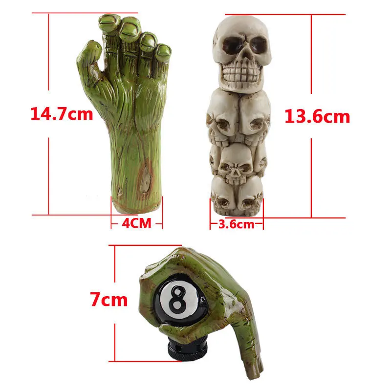 Car modified new green ghost hand car gear head, modified gear lever wave stick head, manual automatic