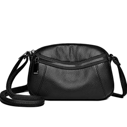 Borsa a tracolla femminile di moda in pelle bovina di colore solido borsa a tracolla in morbida pelle genuina di lusso borsa a tracolla da donna di moda