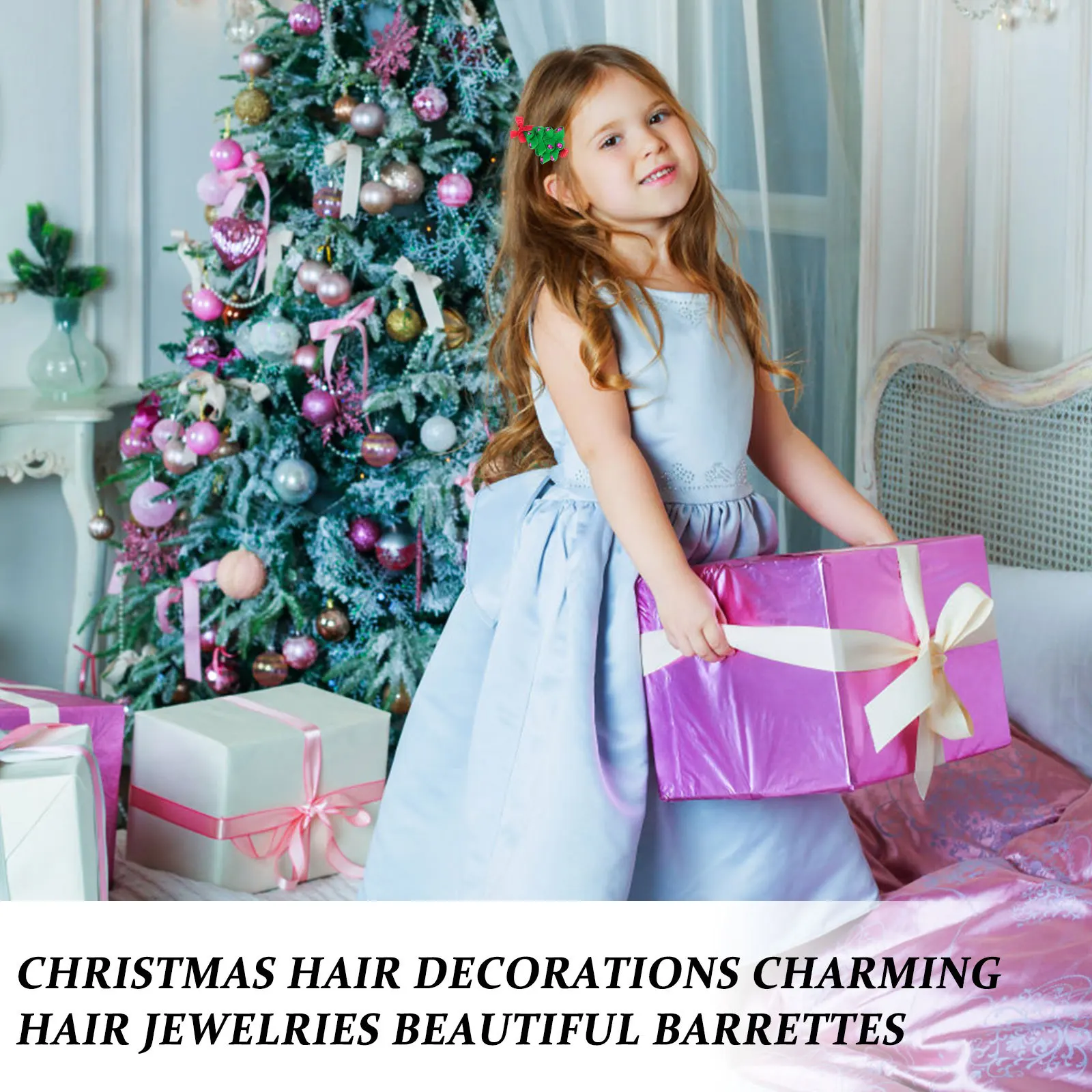 

3 pcs Sweet Clips Christmas Theme Charming Hair Decorations Festive Ornaments For Kids Adorable Headdresses Hair Accessories