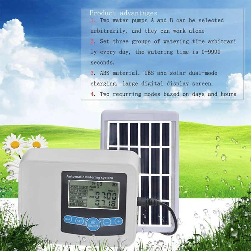 Smart Drip Irrigation System Timer Garden Auto Solar For Potted Plant Flowers