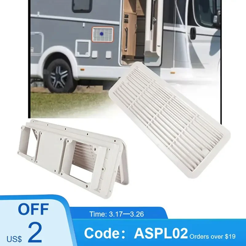 Heavy-Duty Universal Replacement Exterior Vent Cover with Louvre Grille - Durable & Weather-Resistant for RV/Caravan