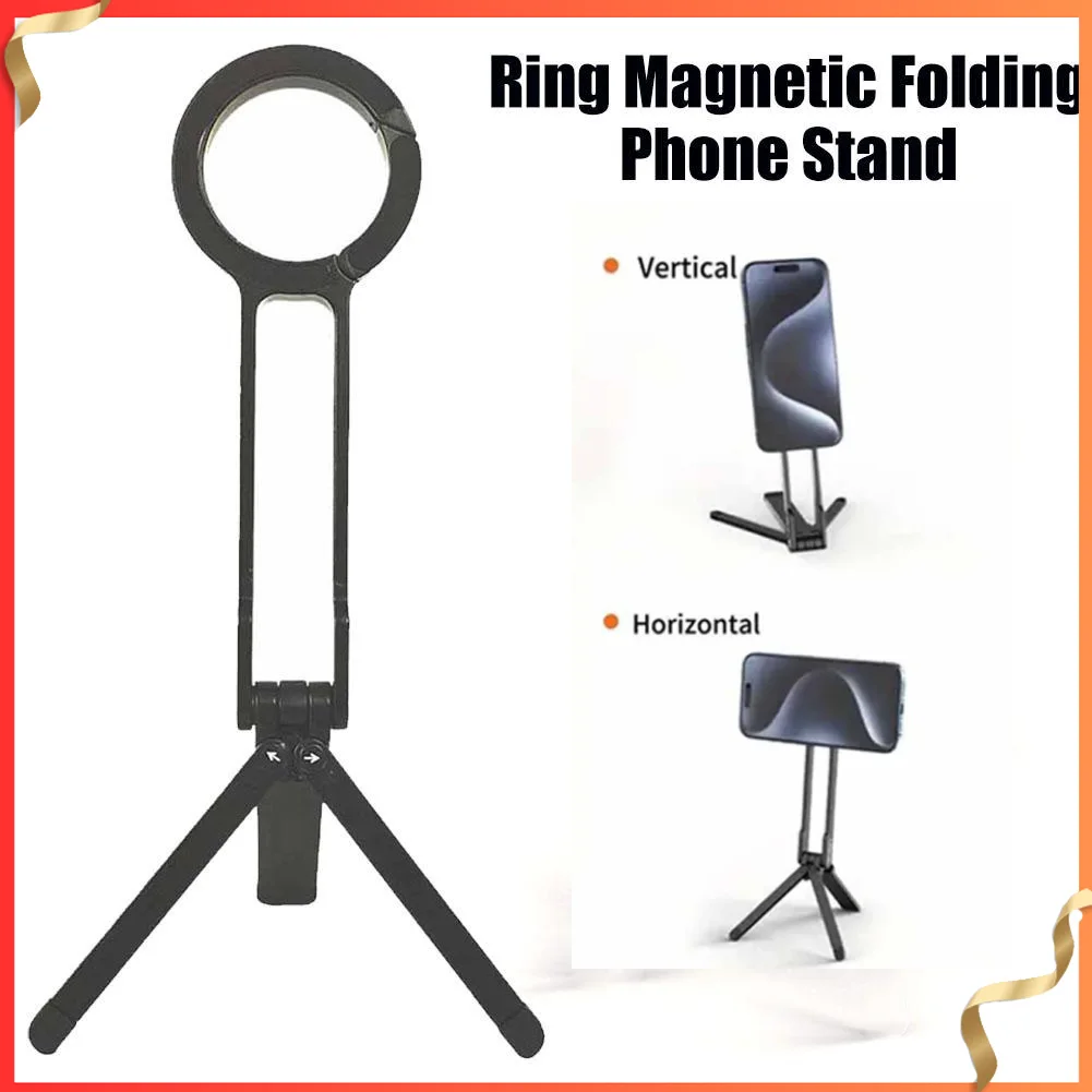 

Штатив для телефона из сплава, установленный для iPhone, портативный сильный магнитный штатив, настольное крепление, держатель для ручки телефона, дизайн карабина