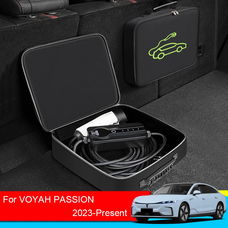 EV Carry Bag Waterproof Fire Retardant For VOYAH PASSION 2023 Electric Vehicle Charger Cables Plugs Sockets Equipment Container