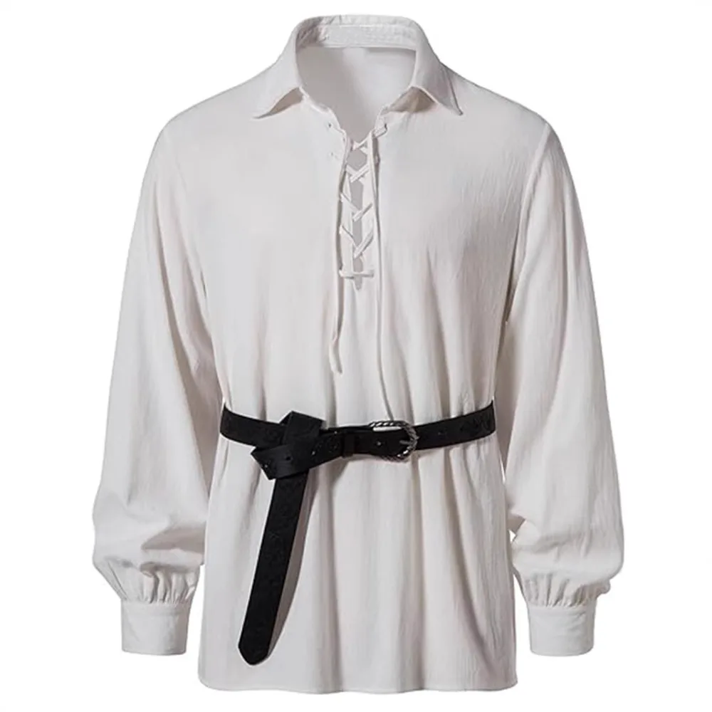 الوافدين الجدد لربيع وصيف 2025 - قميص رجالي عصري بياقة برباط على الطراز الأوروبي، قميص كاجوال بأكمام طويلة على طراز الهبي