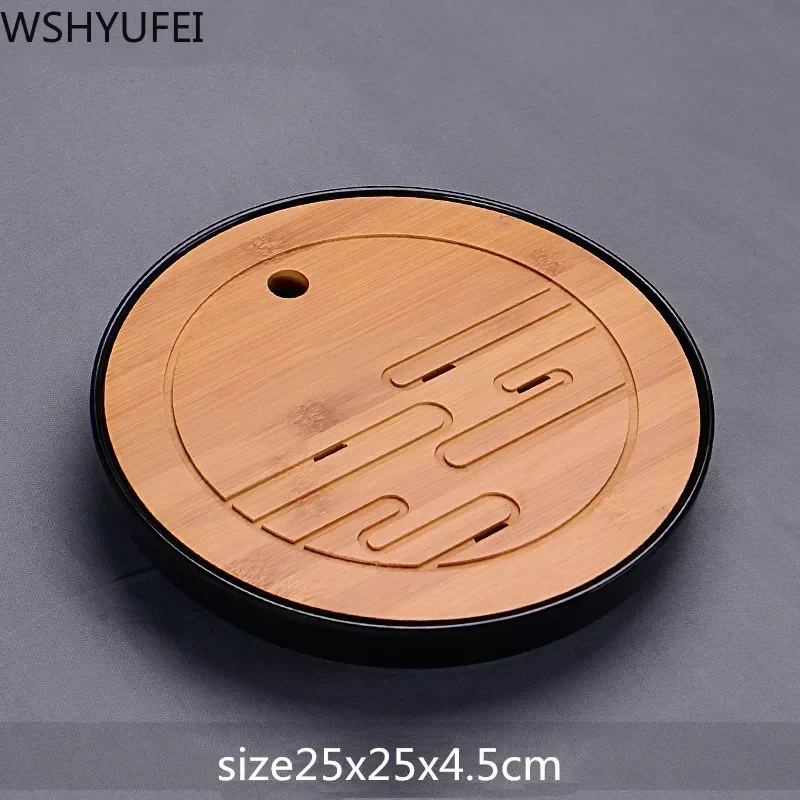 WSHYUFEI  China Bamboo Tray Tea Tray fruit dish Drainage Water Storage Table Tea Tea ceremony etiquette TeaAccessories