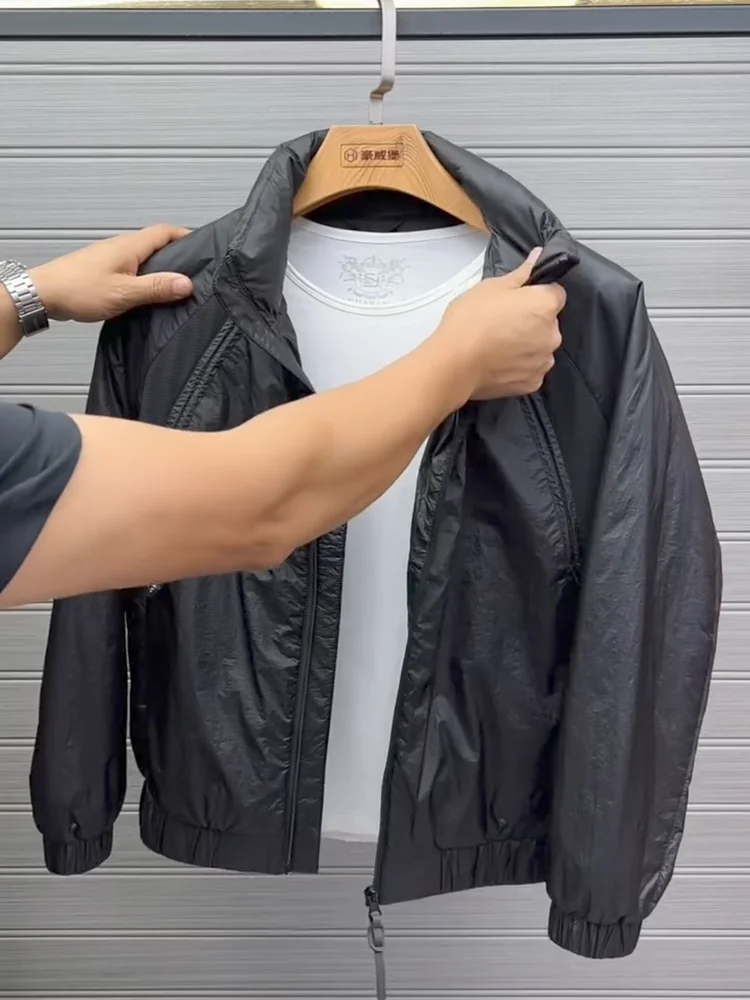 

Faionable Casual Men's Stand Collar down Jaet New Autumn Winter High Quali Sli Stand Fit Anti-Bacterial Zipper C...