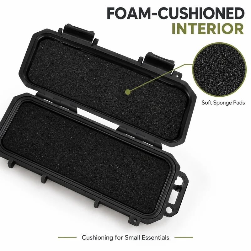 Waterproof EDC Hard Case ABS Tool Storage Box With Foam Insert S-Biner Clip For Camping Hiking Outdoor Gear view 5