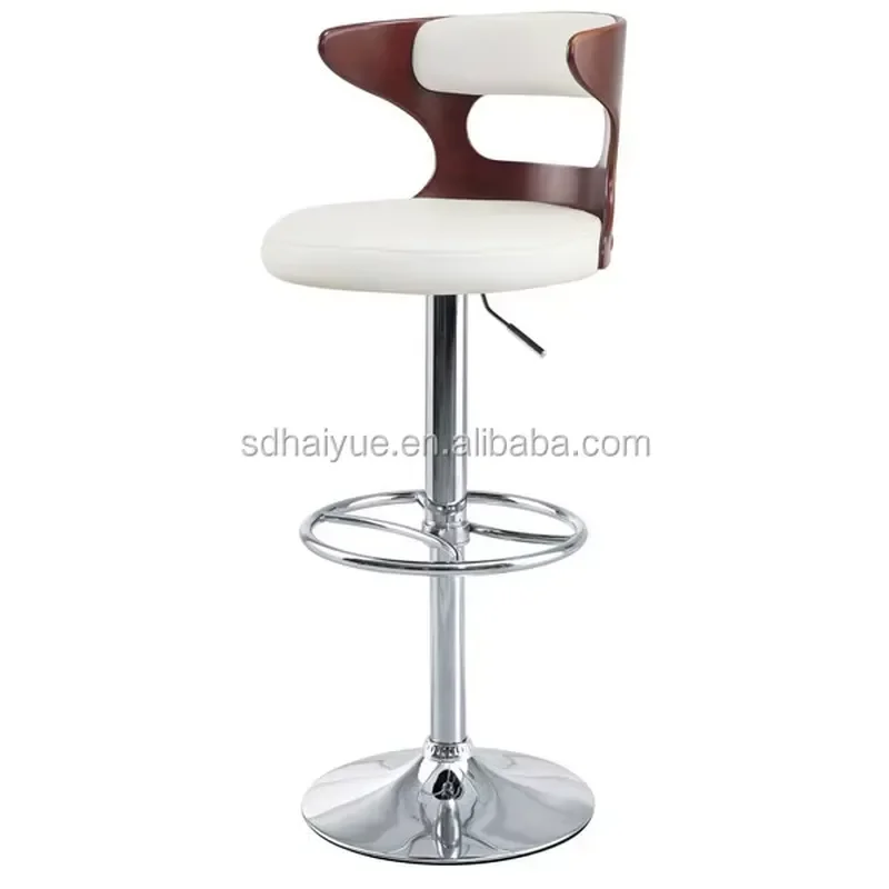 Modern PU Leather Bar Stool Adjustable Height High Chair Contemporary Design Comfortable Seat Cushion for Kitchen Island