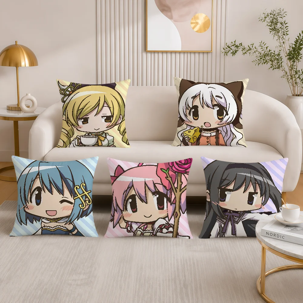 Anime Chibi Cute P-Puella Magi M-Madoka Magica Soft Double Sided Pillowcovers Hogar Sofa Living Room Home Decor Pillowcase Gift