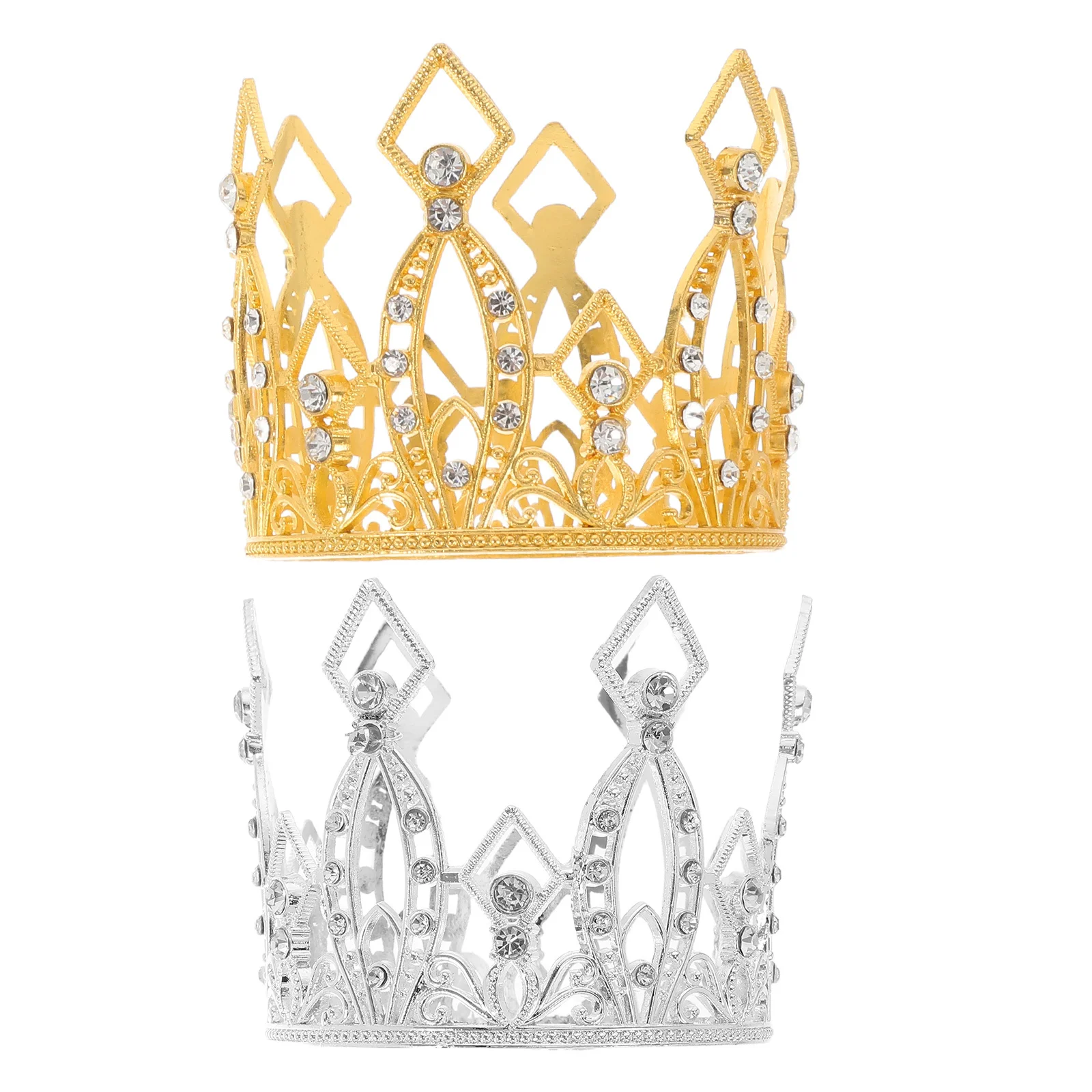 2 шт. мини-топпер в стиле барокко с короной для торта из сплава со стразами, винтажные украшения для свадьбы, принцессы, дня рождения, душа