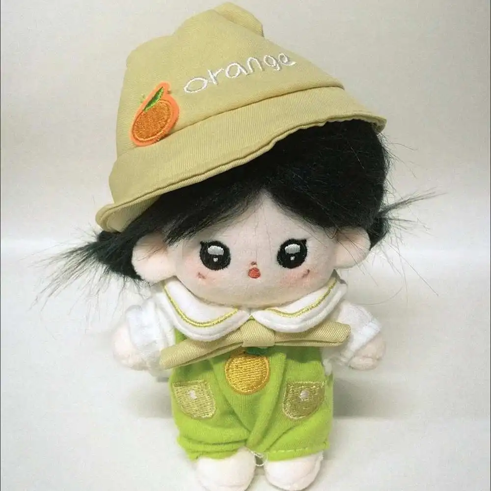 10cm Cotton Doll Clothes Orange Mini Clothes Plush Bow Tie Jumpsuit Suits For Cotton Stuffed Dolls Toys Accessories Cute Hat Set