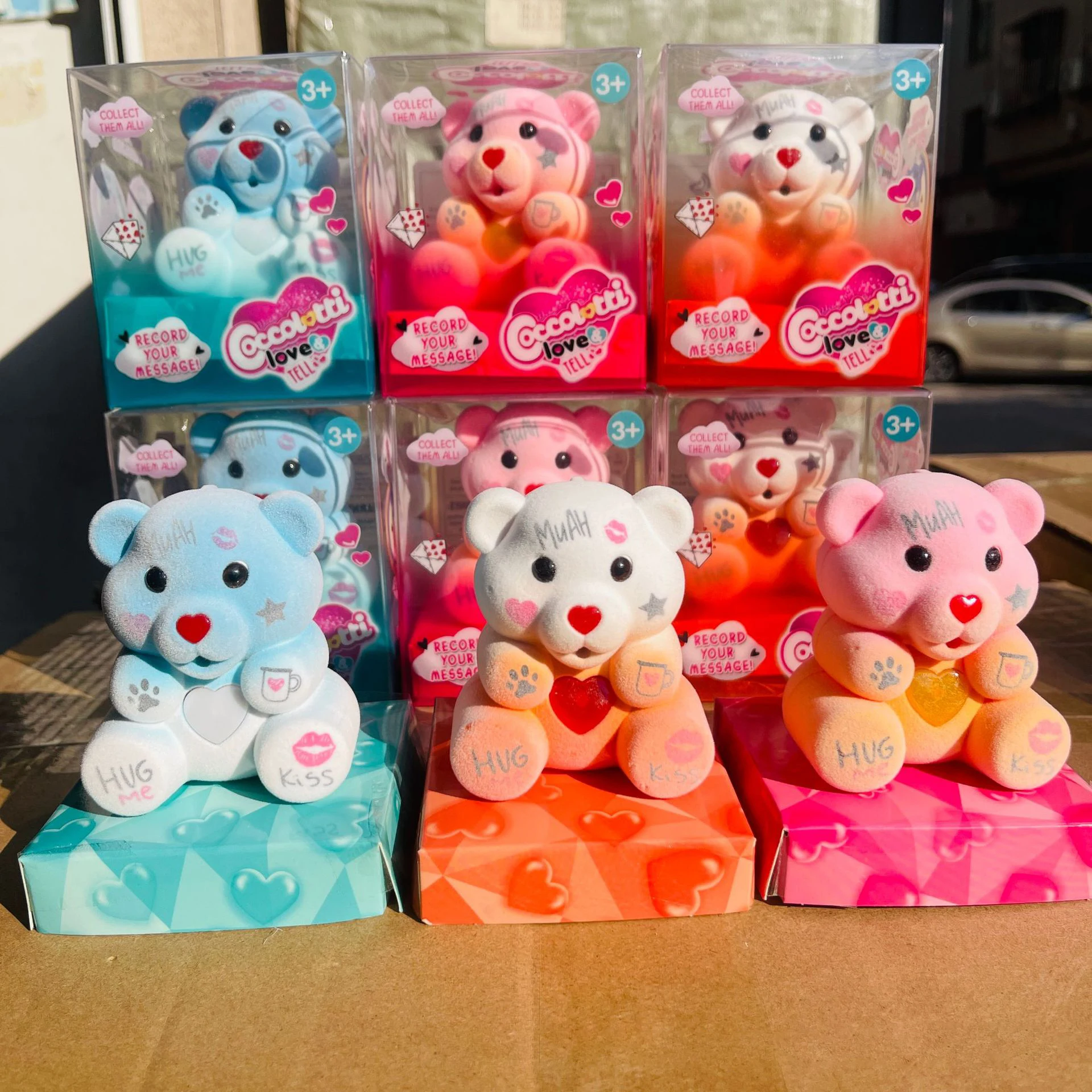 kawaii Whole Box Cuddle Pacifier Teddy Bear Will Record Glow Cute Plush Blind Box Toy Keychain Pendant Girl'S Valentine Day Gift