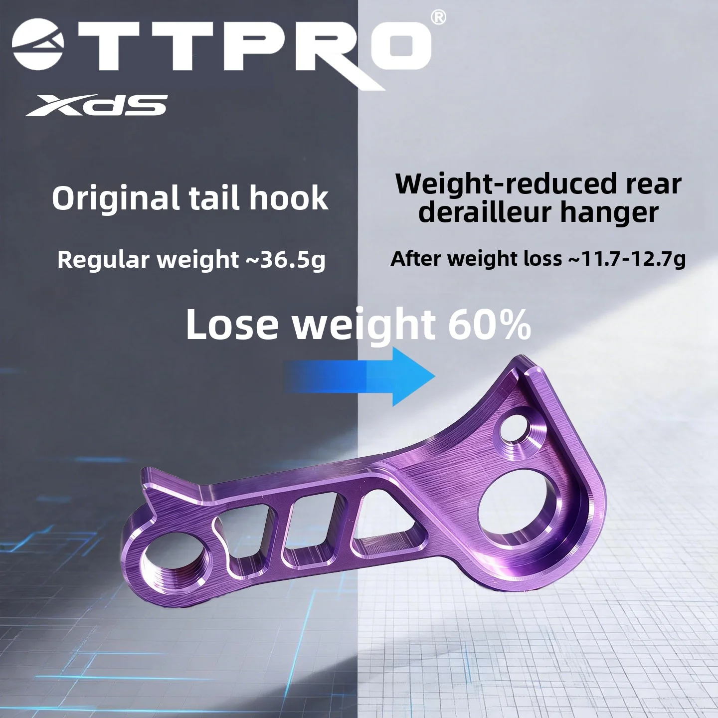 TTPRO Rear Derailleur Hanger Ultra Light Aluminum Tail Hook Fit XDS Shimano Road Bike Bicycle Replacement Dropout view 4