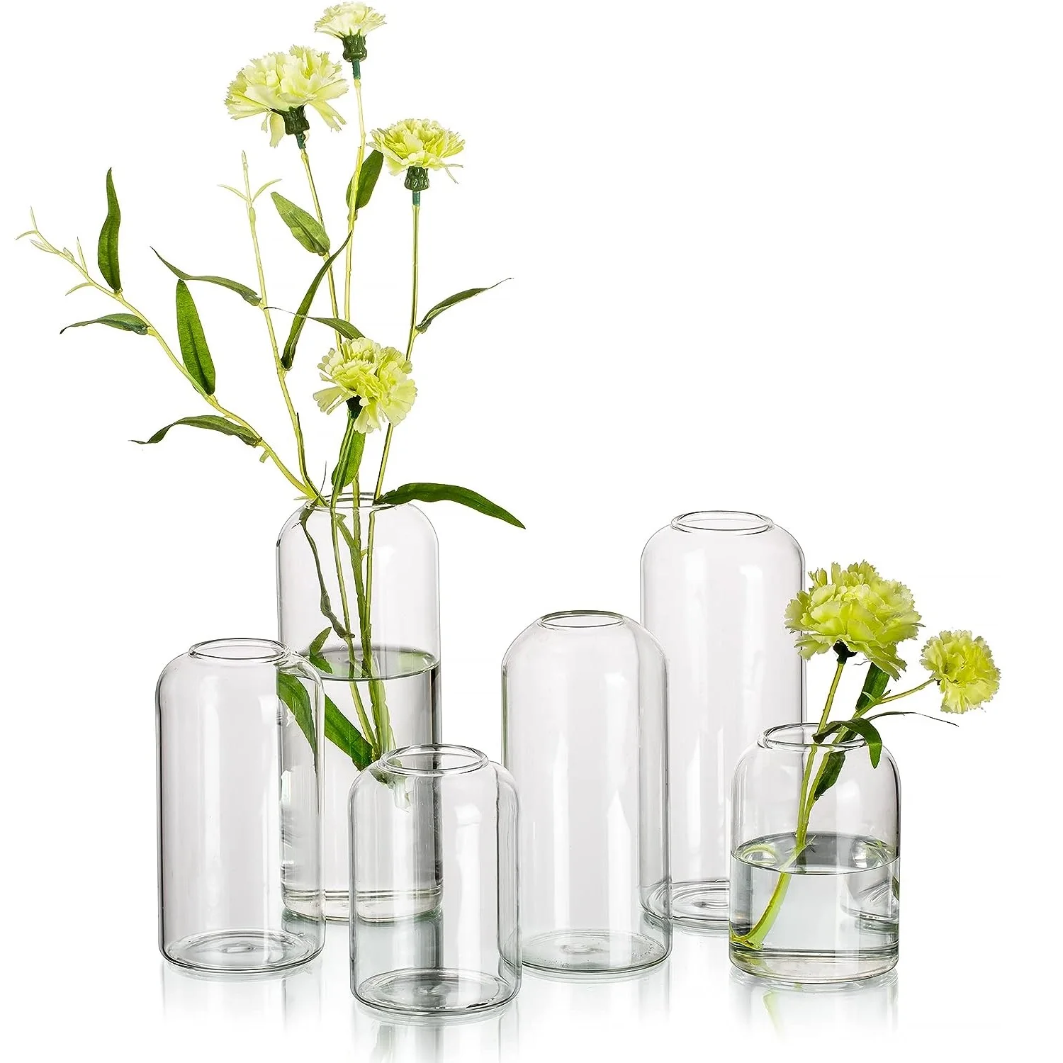 6Pcs / 12Pcs Glass Clear Modern Vase Small Bud Vases for Flowers, Elegant Home Decor Floral Arrangements, Wedding Centerpieces