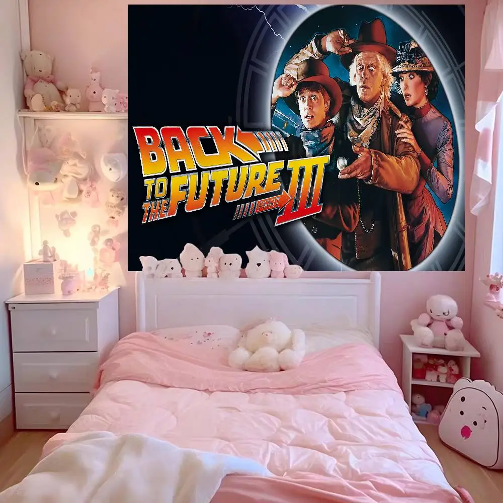 Movie Back To The Future Cartoon Tapestry Art Science Fiction Room Home Decor Wall Hanging Sheets