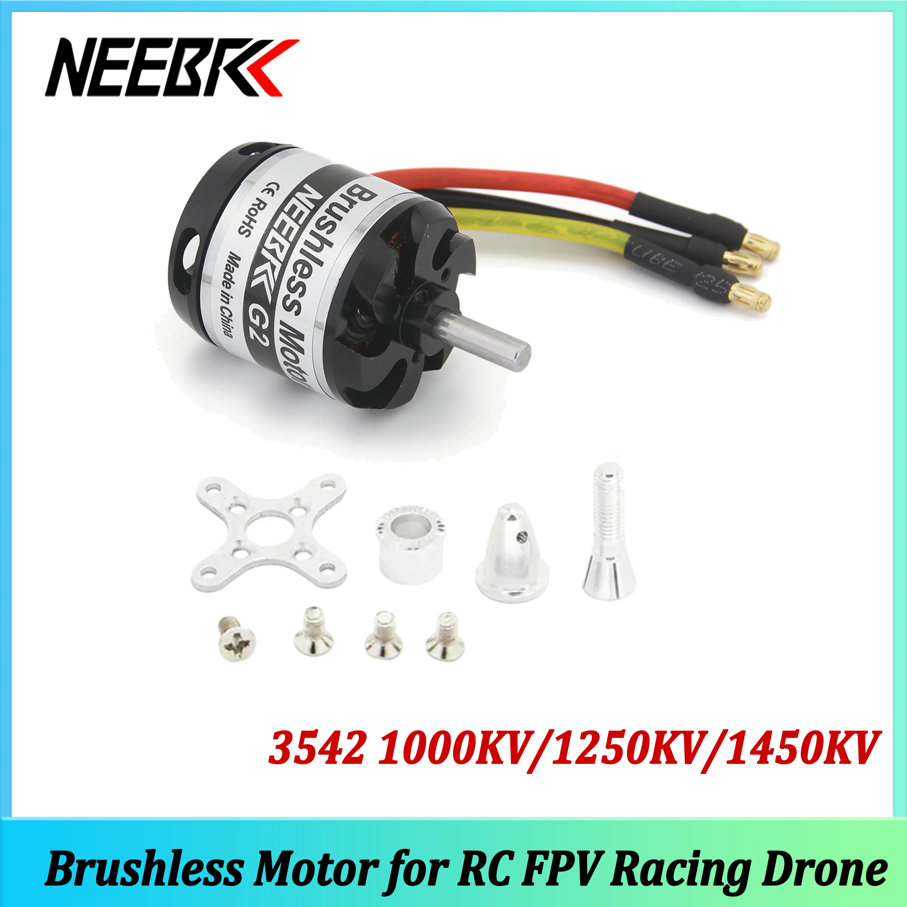 NEEBRC 3542 1000KV/1250KV/1450KV Outrunner Brushless Motor 2-4S Engine for RC FPV Racing Drone Fixed-wing Airplane Quadcopter