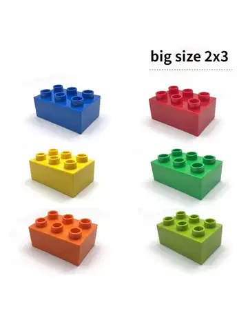 Basic Brick 2x3 10pcs  DIY  Classic  Education  Building Blocks Compatible With lego Duplo Large Bricks Toys
