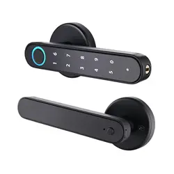 Smart Fingerprint Door Lock com senha, desbloqueio com chave mecânica, Tuya Bluetooth, porta de madeira, único punho, Smartlife M3