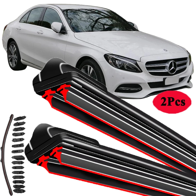 

For Mercedes Benz C Class Saloon Sedan Coupe Convertible W203 W204 W205 CL203 C204 C205 A205 Car Double Rubber Windshield Wiper