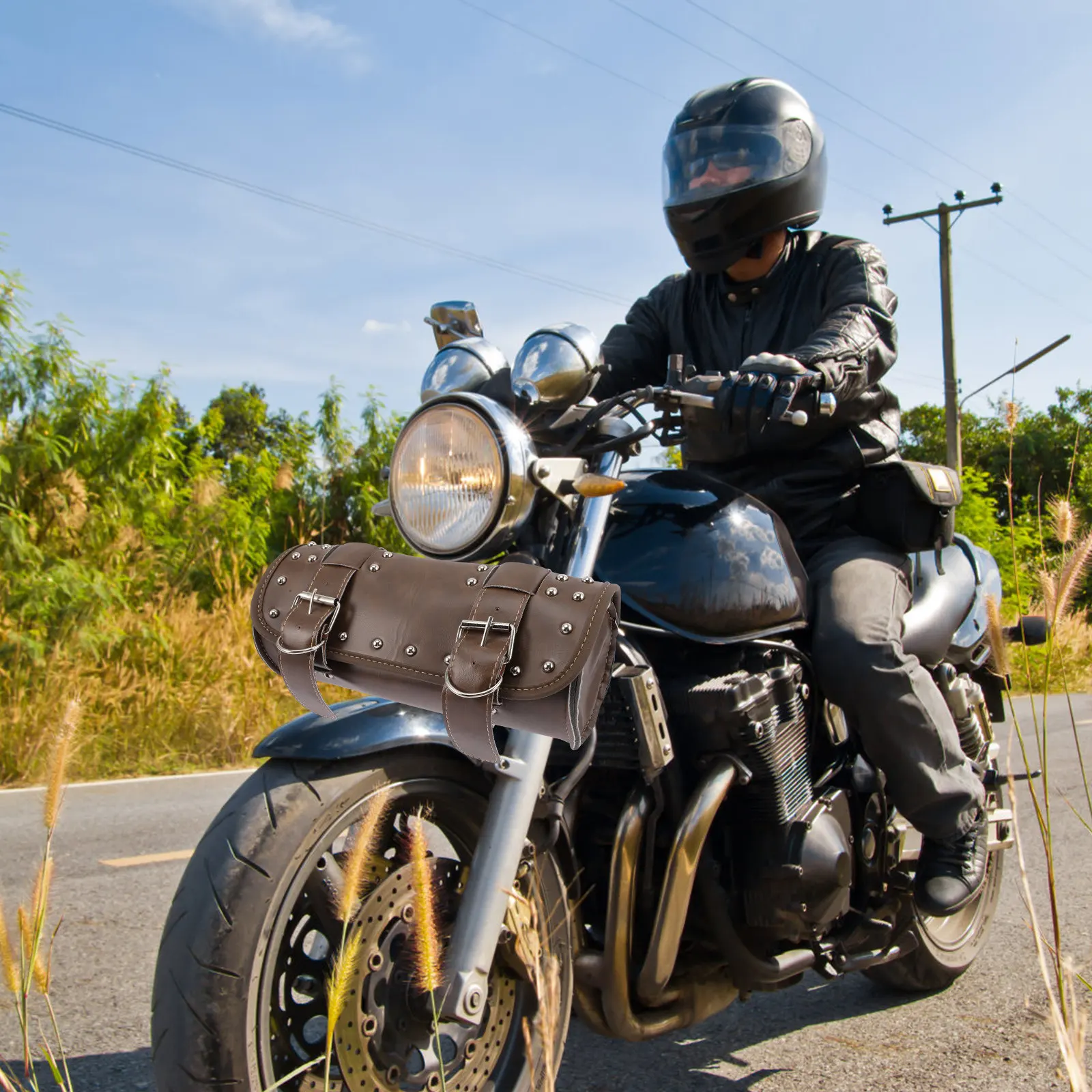 

Премиальная сумка на руль мотоцикла из ПУ, износостойкая, с дополнительным отделением для хранения, для путешествий и езды, аксессуар для мотоэкипировки