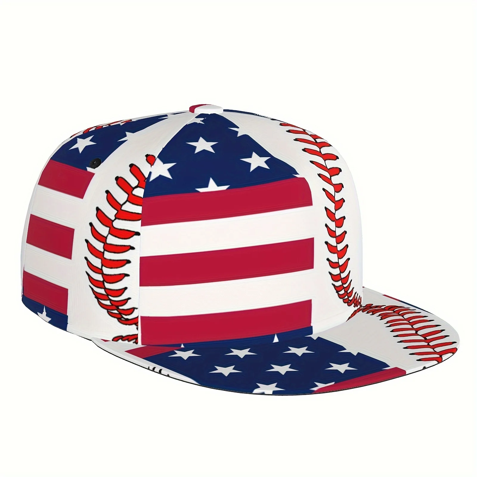 

American Flag Baseball Cap - Adjustable Snapback, Breathable Polyester, Perfect for Running & Outdoor Activities