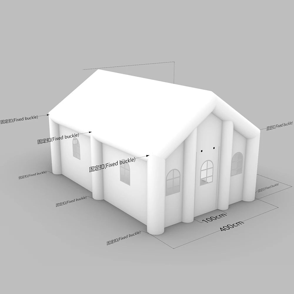 خيمة زفاف قابلة للنفخ خيمة حفلات خارجية مع أضواء LED المحمولة سرادق الزفاف منزل خيمة حديقة بيضاء لحدث الزفاف #4