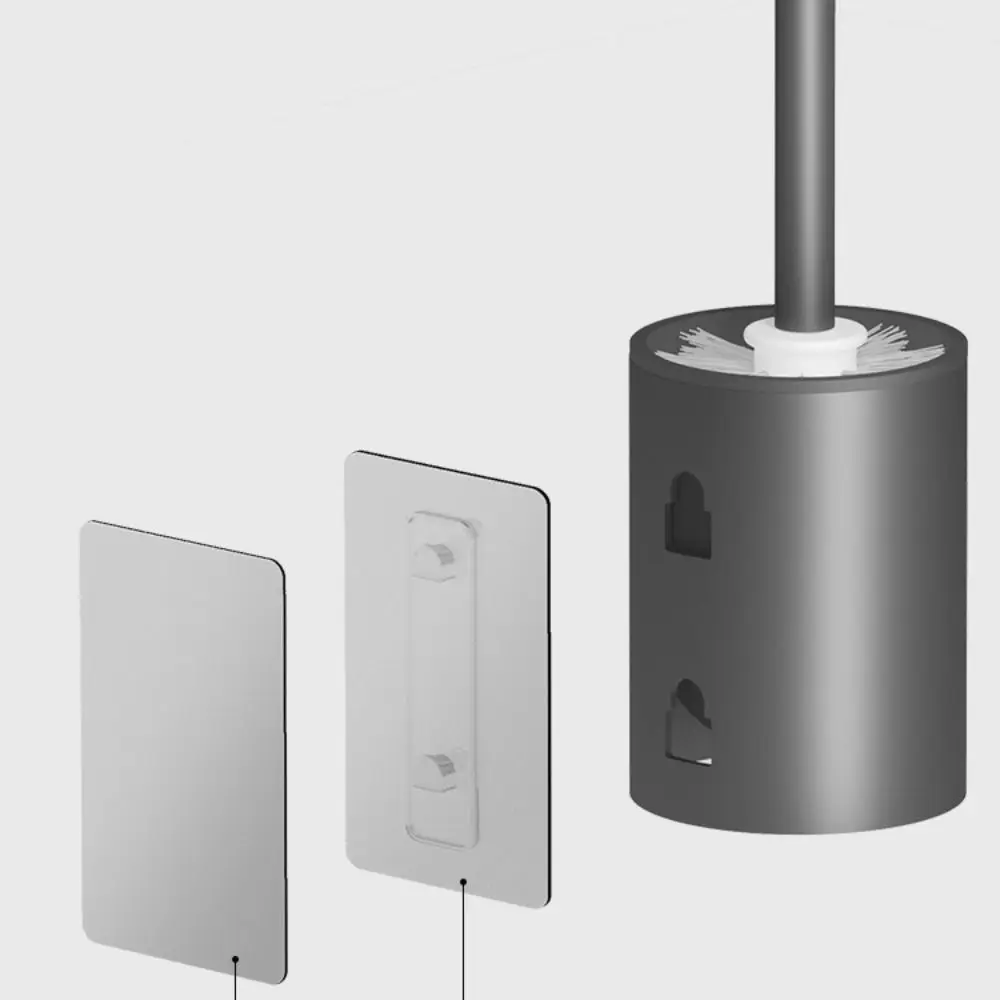 Fashion Bathroom Toilet Brush Holder Portable Wall Mounted Space Aluminum Standing Long Handle Toilet Cleaning Tools