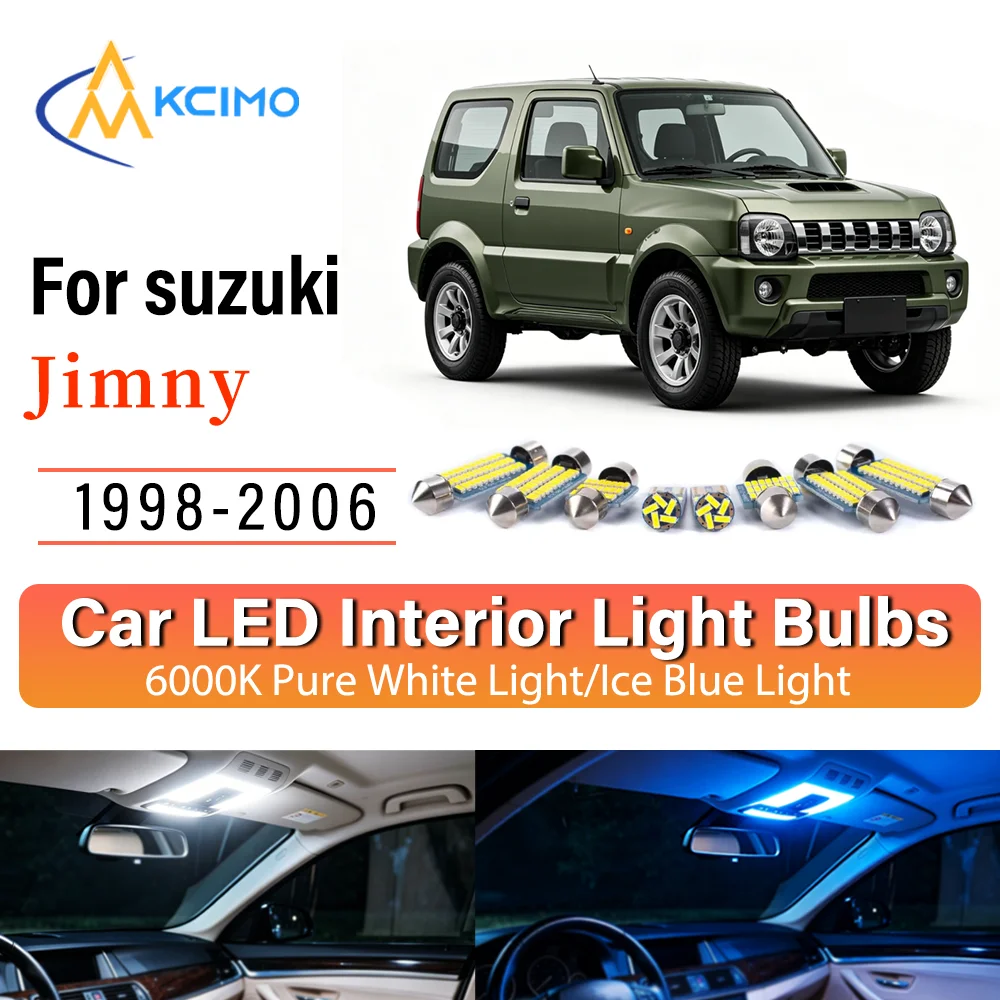 

Interior Lighting Kit For suzuki Jimny 1998-2006 LED Bulbs for Dome Map Door Trunk License Plate Light