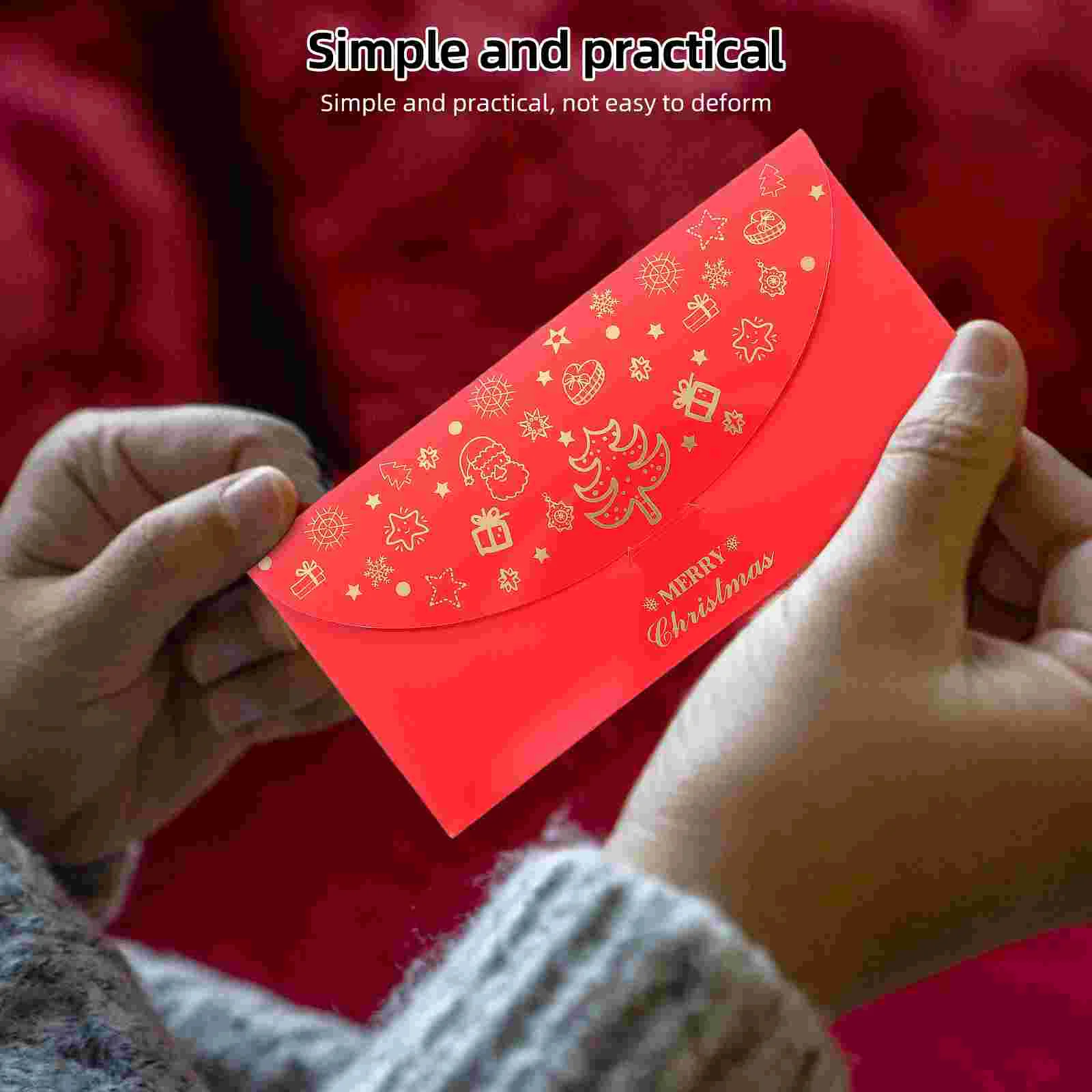 5 Pcs Gold Foil Red Envelope Christmas Decoration Envelopes Traditional New Year Paper Money Lucky