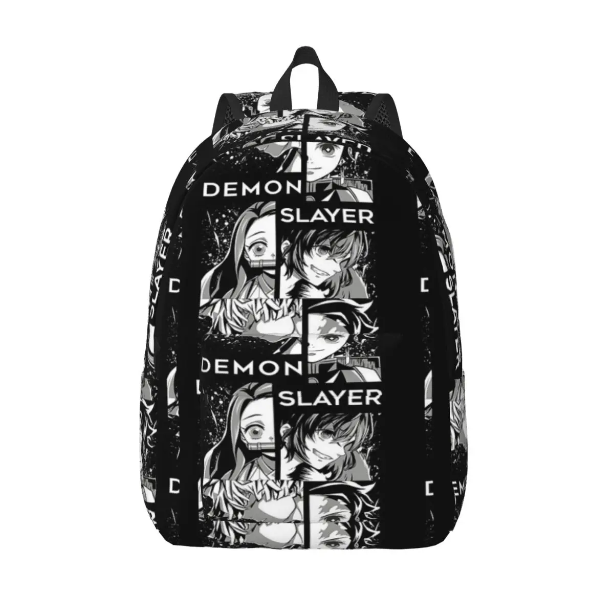 

Demon Slayer Черно-белый манга Art Простой и стильный рюкзак Холщовый рюкзак Рюкзак Feminina