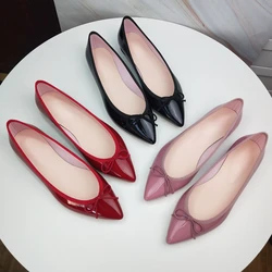 2023 Calf Patent Leather Women Shoes Top Fashion Ballet Shoes