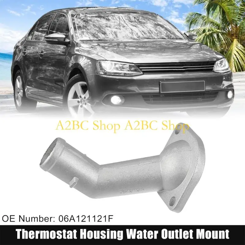 A2BC Strong Aluminum Engine Coolant Pipe Joint 06A121121F Efficient Radiator Coolant Fitting Simple Installation for Golf