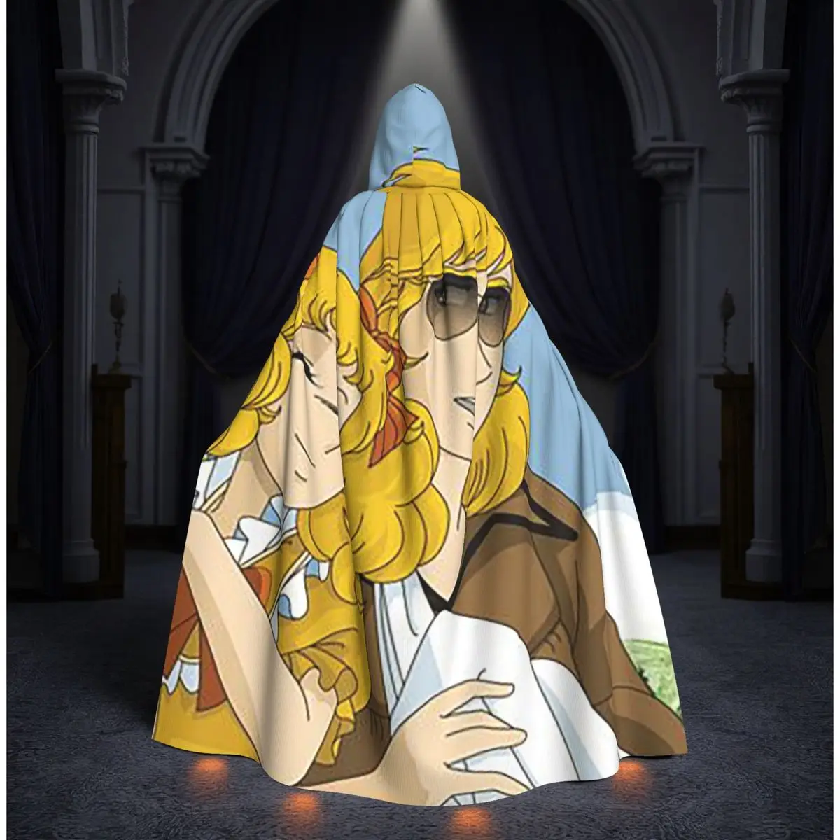 

Candy Candy Anime Long Hooded Cloak Witch Medieval Costume Cosplay Cape HalloweenCoat Adult Unisex