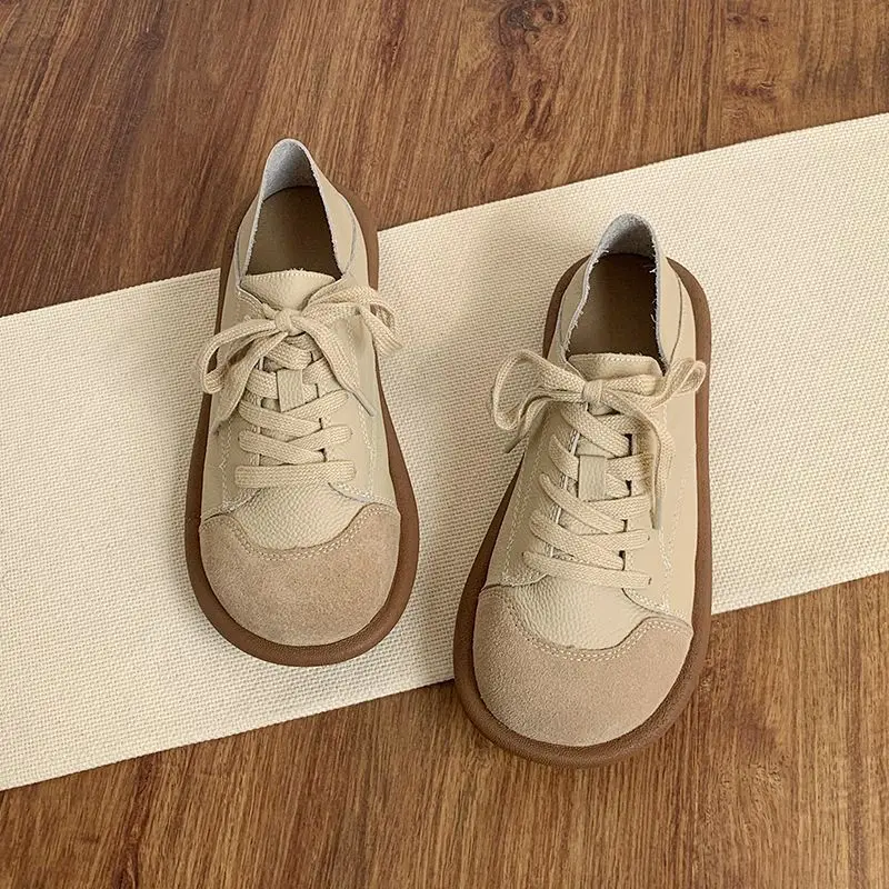 

Retro Women Flats Shoes Fashion Lace Casual Shoes Exquisite Soft Leather Mueller Slippers for Woman Designer Shoes Zapatos Mujer