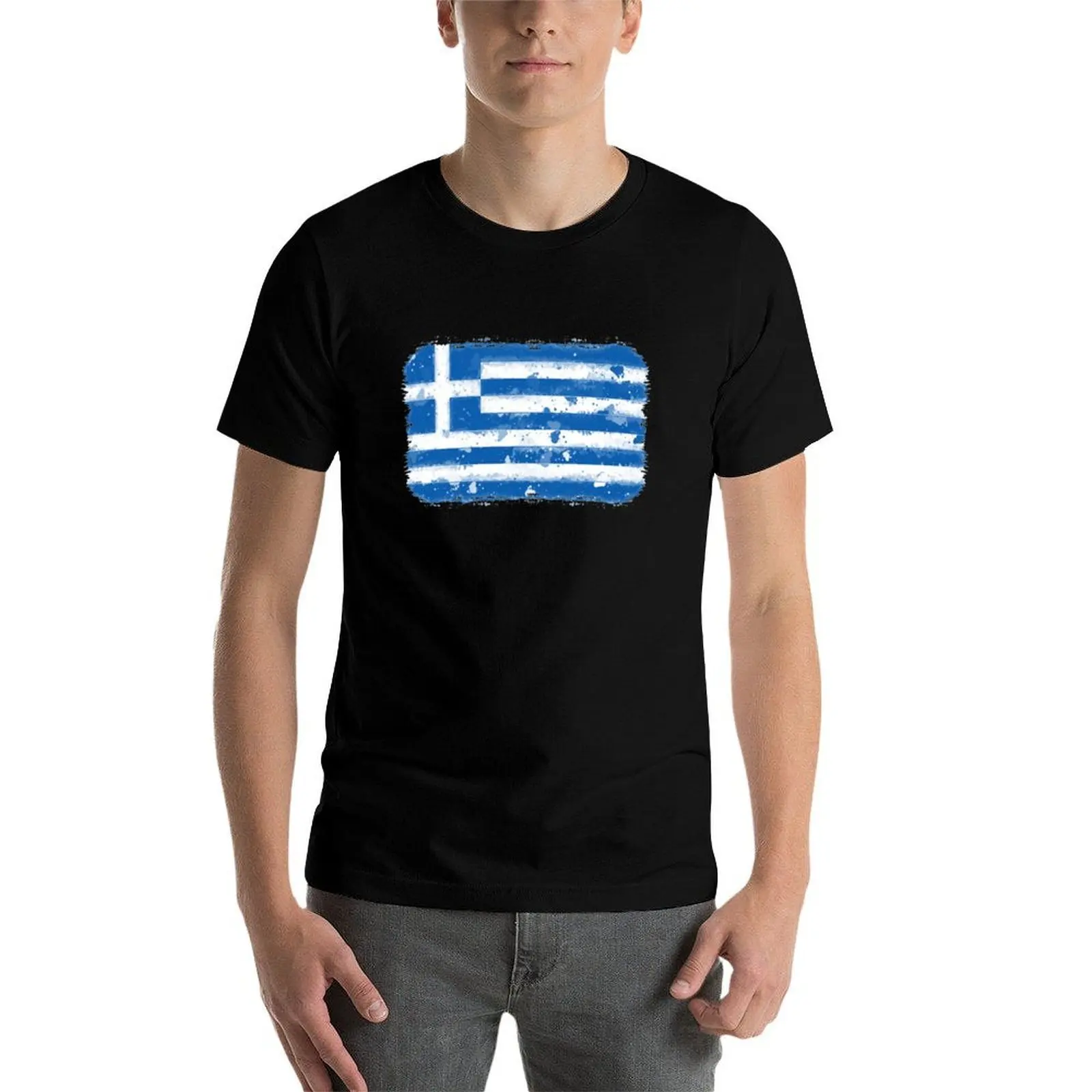 Greece Grunge Flag T-Shirt printed t shirts for man man t shirts for men T-Shirt