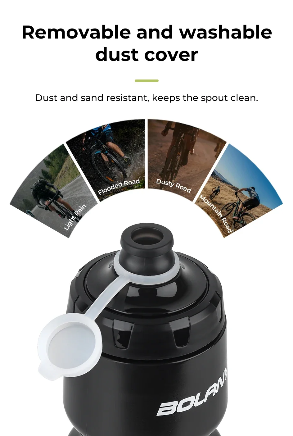 BOLANY Fahrrad-Wasserflasche mit großem Fassungsvermögen, PP5, auslaufsicher, Radfahren, Outdoor-Sport, Auspresswasserflasche, Fitness, 750 ml – Detail 7