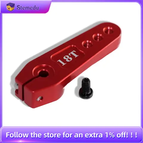 Röd aluminiumlegering 18T styrväxel svängarm tre hål 12/16/20mm servodel för RC modellbil DS5160 DS5180 DS51150 DS51160 6 best sales svängarm - №5