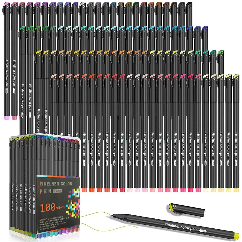 

1 Box of Colored Hook Pens Hand Account Tracing Pens Art Watercolor Brushes Coloring Painting Needle Pens Drawing Stationery