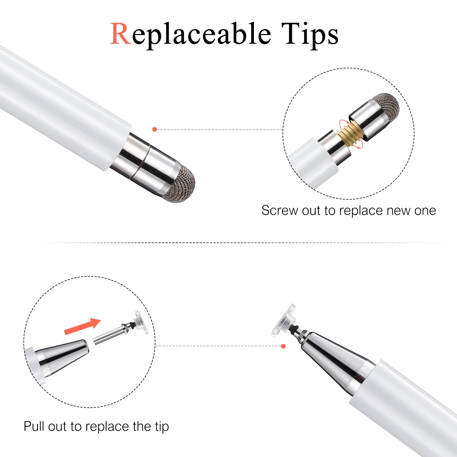 

2Pcs Double Headed Touch Screen Pen High Sensitivity Universal Capacitive Stylus Writing Tablet Accessories