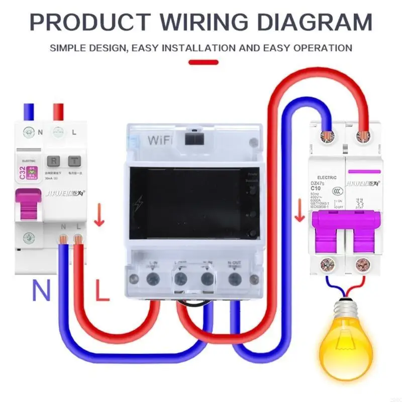 

20RC 2.4inch Color Display Digital-Energy Meter Switch-Breaker AC85V-265V 100A 26.5kW