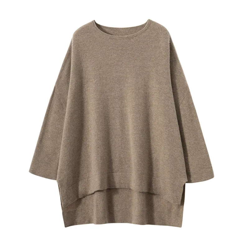 2023 Autumn Winter New 100% Cashmere Sweater Women\'s O-Neck Fashion Warm Sweaters Female Loose Large Size Knitted Pullover