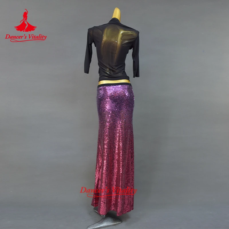 Set Tari Perut Wanita Baru Kostum Tari Oriental Kompetisi Tari Kostum Payet Atasan+Rok Ekor Ikan 2pcs set kostum rok gypsy