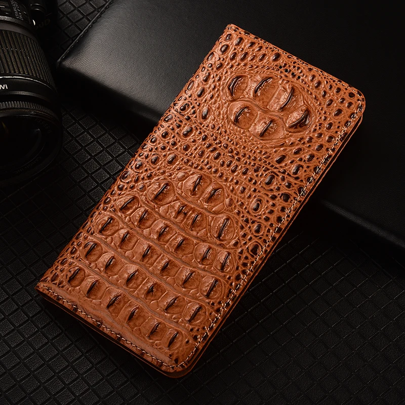 Crocodile Claw Genuine Leather Flip Case For Asus Zenfone 5 5S 6 7 8 9 10 11 ZS620KL ZE620KL ZS630KL Flip Ultra Phone Cover