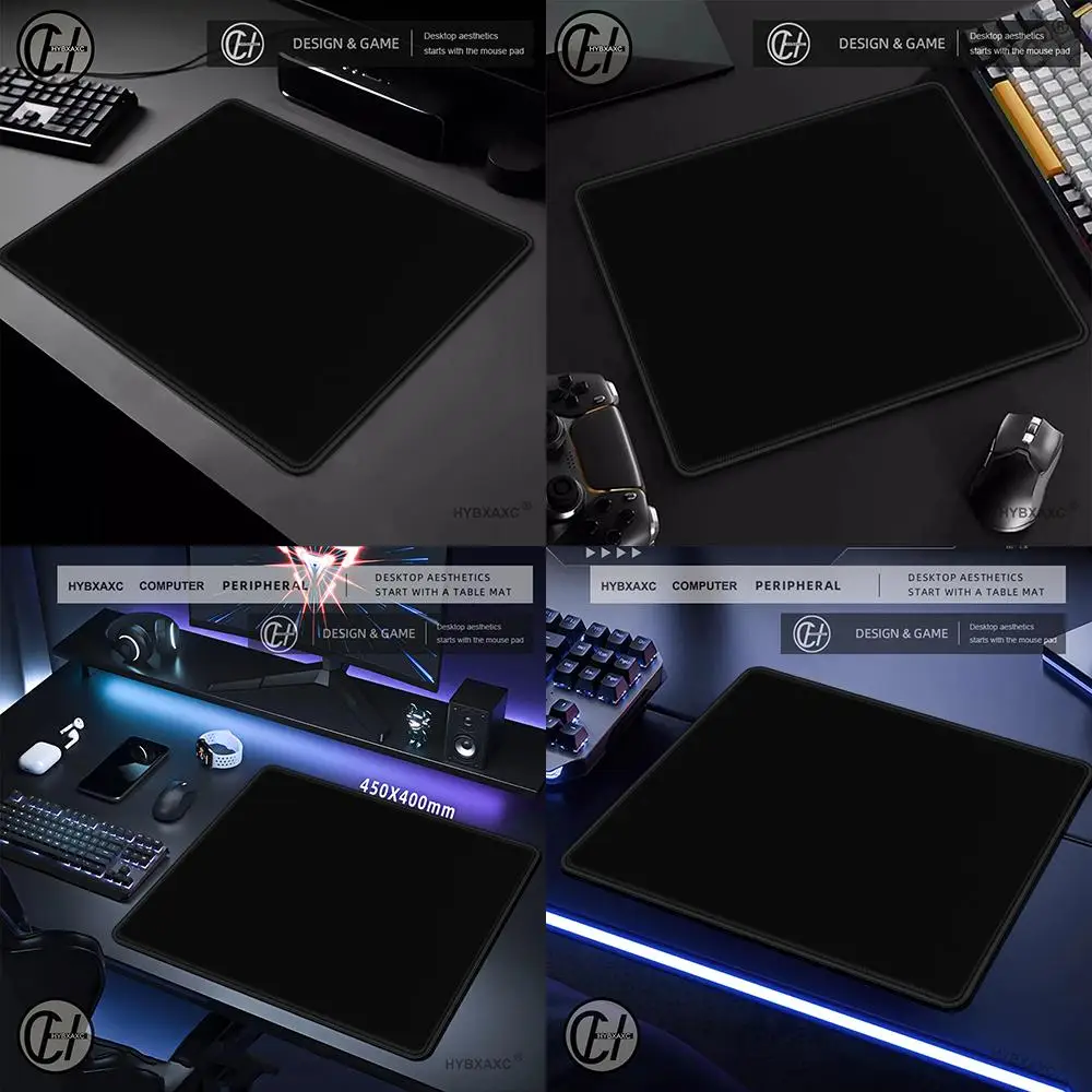 

Черный скоростной коврик для мыши, чистый цвет, высокоэластичный нескользящий коврик для игровой мыши, коврик для мыши премиум-класса для киберспорта, настольный коврик