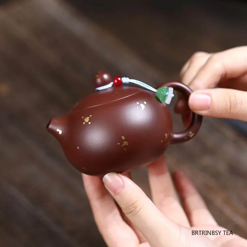 

Chinese Tradition Yixing Purple Clay Teapots Household Beauty Xishi Kettle Handmade Dragon Egg Tea Pot Raw Ore Zisha Tea Set