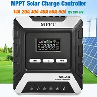 10A/20A/30A/40A/50A/60A/80A 12V/24V/48V Auto MPPT Solar Charge Controller Regulator for Lithium/Lead-Acid/Iron Phosphate Battery